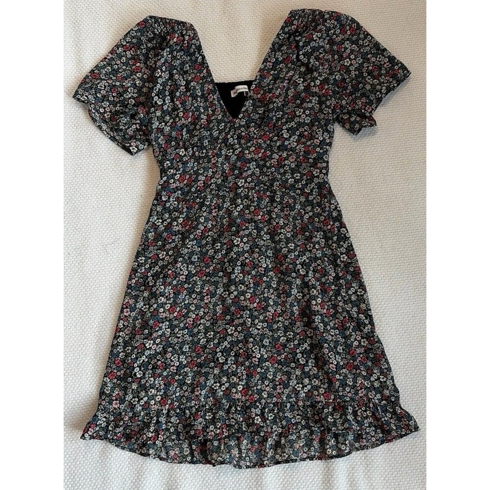 Abercrombie & Fitch Floral Mini Dress Size S Black Red Blue White
